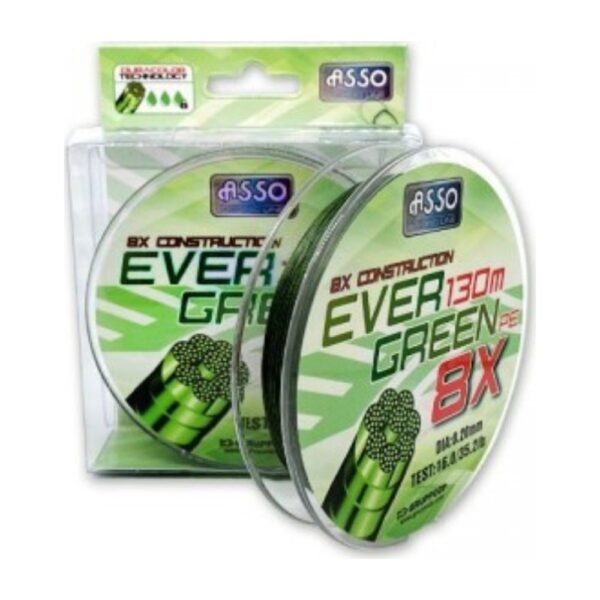 Filo trecciato Asso PE 8X Evergreen